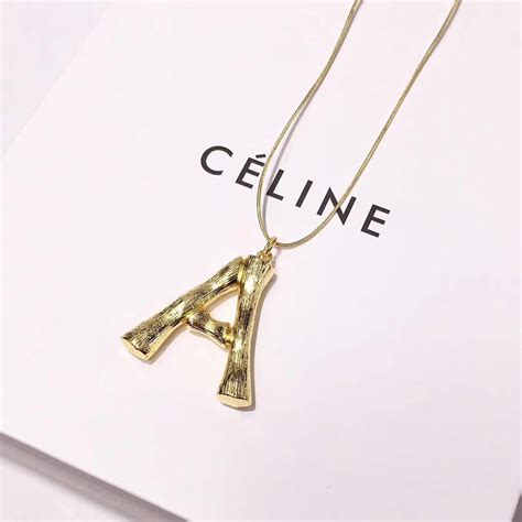 celine initial necklace buy|authentic celine necklaces.